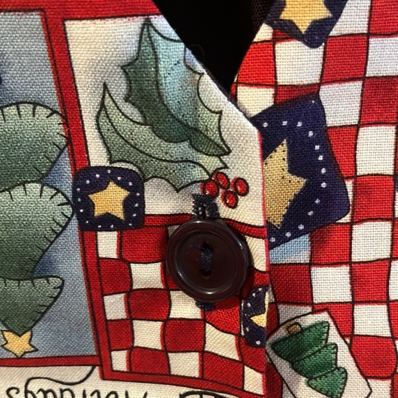 Robyn-Lyn VTG Vest Womens Christmas Holiday Santa Ugly Sweater Colorful FLAW - Picture 6 of 9